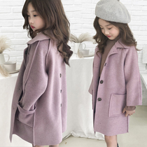 Girl Coat Autumn Winter 2022 The New Cashmere Coat With Great Boy Foreign Air 100 Hitch Coat Little Girl Winter