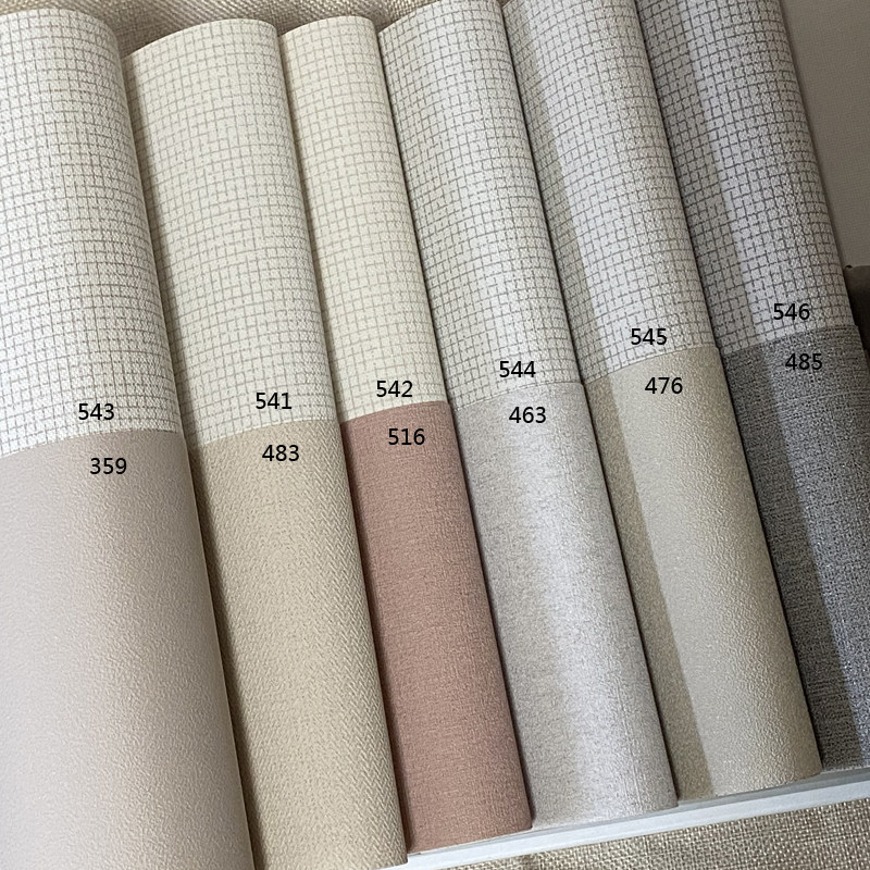AB version of the fine lattice children's room warm rice coffee plain bedroom CL Korean original wallpaper moisture-proof can be scrubbed wallpaper