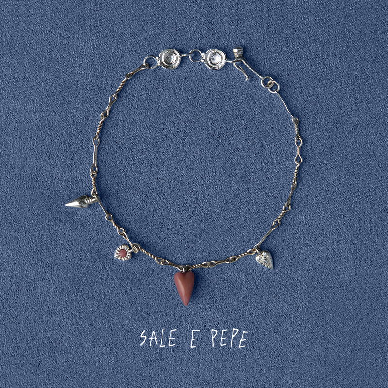 Sale E Pepe Pepper Salt·Pure Silver Rose Stone Heartbeat Wind Chime Bracelet Chinese Valentine's Day Gift Sale E Pepe Pepper Salt·Pure Silver Rose Stone Heartbeat Wind Chime Bracelet Chinese Valentine's Day Gift