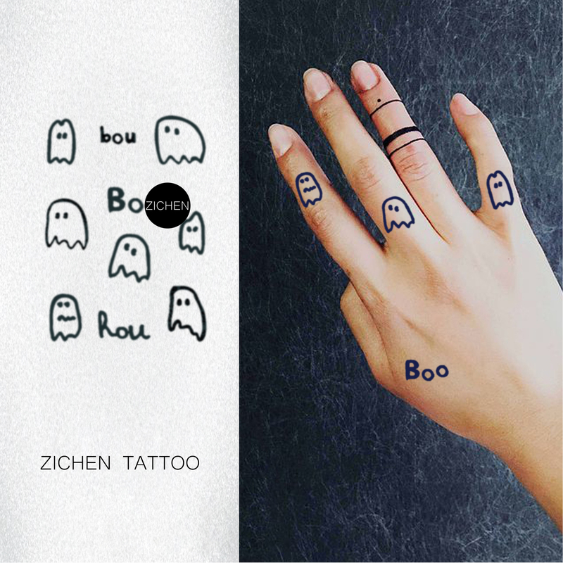 Zichen Halloween Ghost Creative Herbal Tattoo Stickers for Masquerade Party, Long-Lasting Waterproof, Cute for Girls
