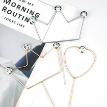 Birthday cake decoration plug-ins Net red diamond crown love creative iron flag planting card