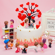 Kiss doll cake decoration plug-in theme couple birthday cake Princess Prince decoration dessert table dress