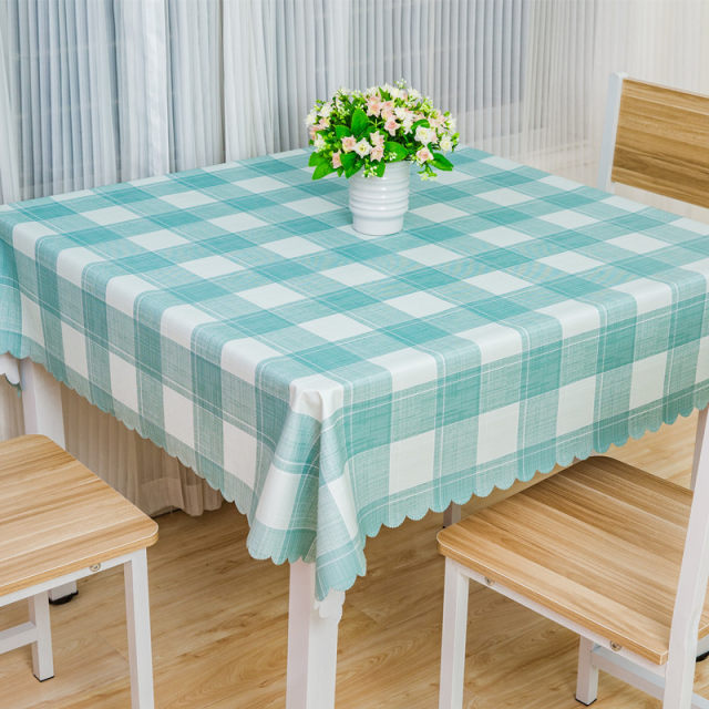 Tablecloth waterproof no-wash oil-proof tablecloth anti-scalding coffee table mat square eight immortals tablecloth plaid rectangular tablecloth