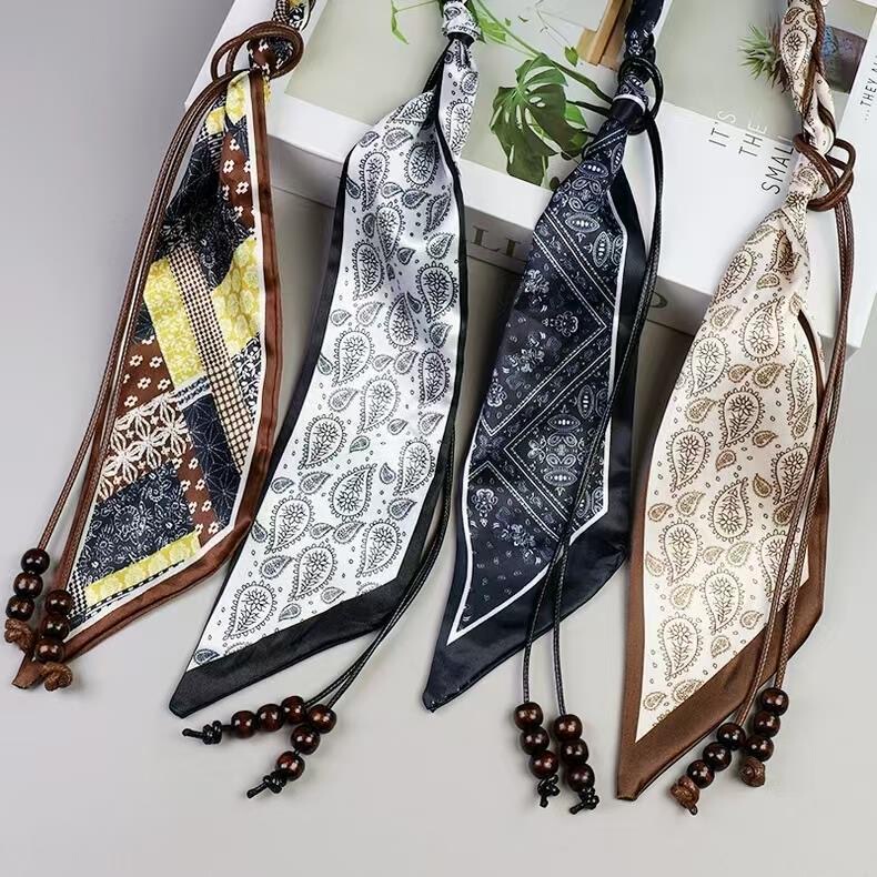 Silk Scarf Woven Belt Accessories for Women, Bohemian Ethnic Style Waist Rope Decoration, Suitable for Jeans and Skirts, Ribbon Belt Silk Scarf Woven Belt Accessories for Women, Bohemian Ethnic Style Waist Rope Decoration, Suitable for Jeans and Skirts, Ribbon Belt
