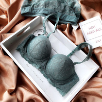 Fall Sexy Lace Lingerie Woman Coalesque Toilee Girl Underwear Suit Pants Suit European And European Wind Half Cup Bra