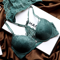 ABC size front buttoned bra underwear gathers little breast and back student lace white black green sexy milk cover thick