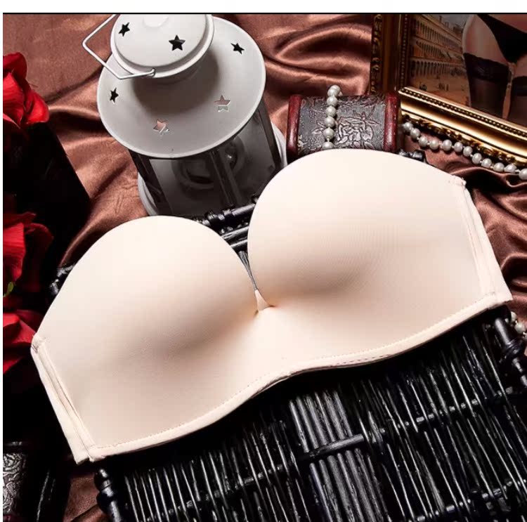 Strapless bra non-slip phần mỏng đồ lót cô gái ren thu thập nửa cup vô hình liền mạch áo ngực đám cưới bra ống mỏng