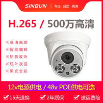 POE HD network camera 4 million H 265 day and night full color audio dome monitor Hikvision Protocol