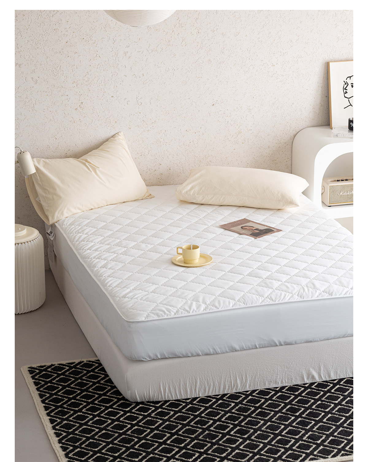 Простая натяжная простыня с хлопковым наполнителем водонепроницаемая защитная накидка с полным покрытием пылезащитный нескользящий мягкий чехол для двуспальной кровати