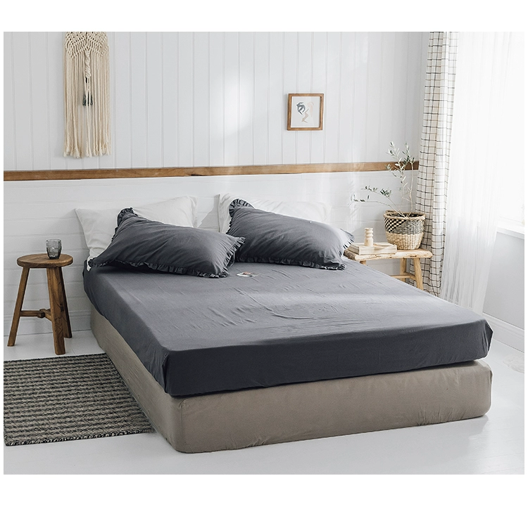 Câu chuyện đơn giản tôm rắn màu bông rửa sạch bông vải lanh Fitted Simmons nệm bảo vệ bông duy nhất mảnh - Trang bị Covers Ga chun chần Everon