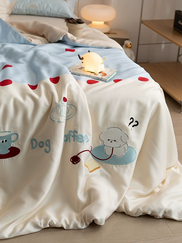 Мультяшный милый летний комплект для школьников, простыня, шелковый пододеяльник, покрывало, 60 шт, 4 предмета