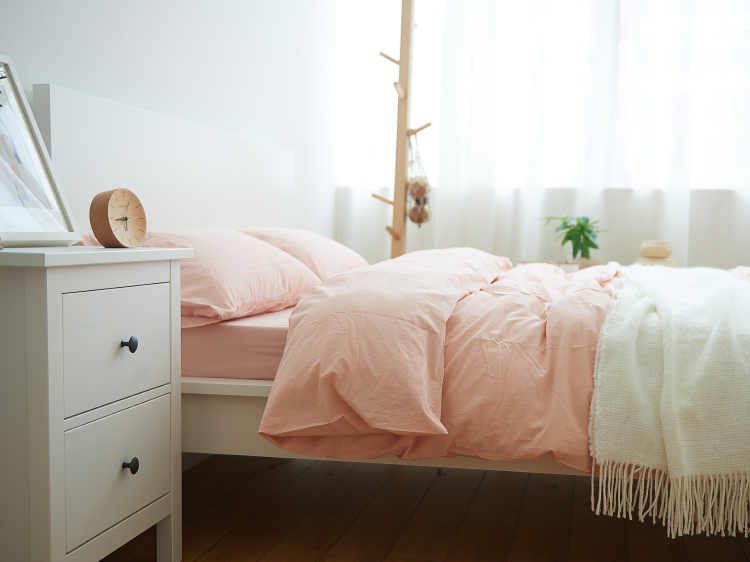 Rửa bông kẻ sọc bông quilt cover mảnh duy nhất đơn giản màu rắn Tân Cương cotton đơn đôi quilt cover giường đơn giản