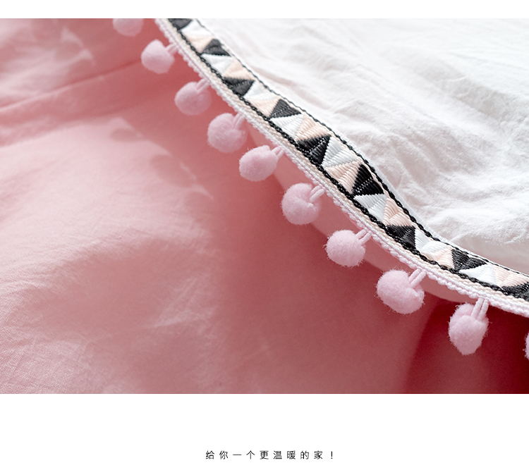Bộ đồ cotton thêu bông bốn bộ nhỏ - Bộ đồ giường bốn mảnh gối chăn