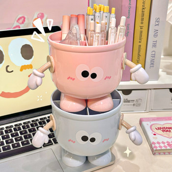 Cartoon big-eye pen holder multi-function office makeup brush