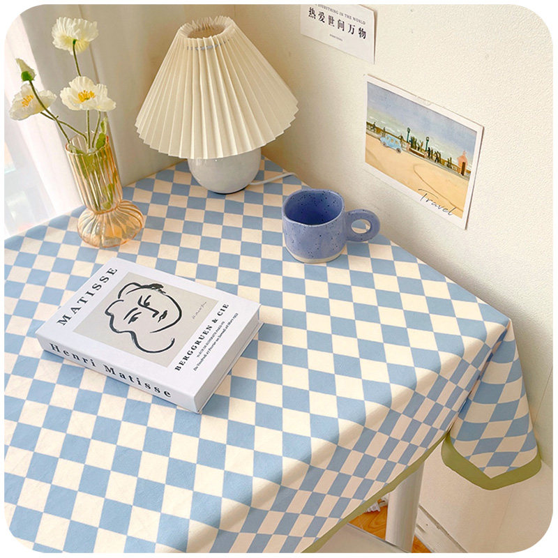 Chessboard grid Table Bins light extravagant advanced senses table Desktop tea table cloth Students Dormitory Desk Study Table Mat