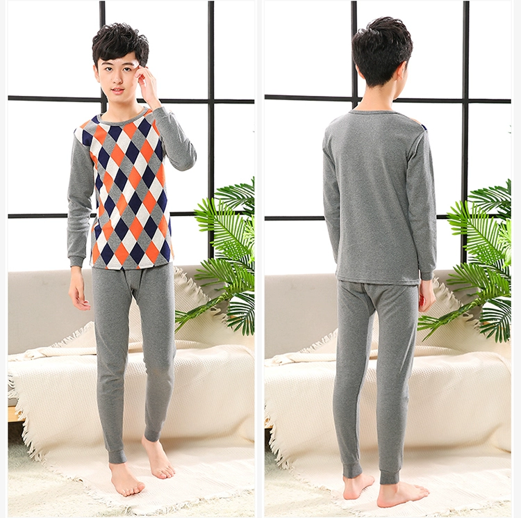 Teen Qiuyi Qiuku Suit Set Big Boy Thin Cotton Boy Học sinh trung học Học sinh Đồ lót ấm áp Cậu bé