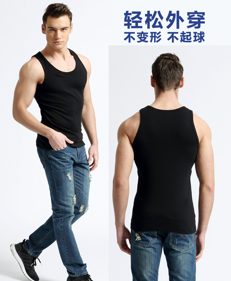 Của nam giới vest cotton Slim-loại thể thao chặt chẽ thể dục stretch đáy áo thoáng khí rào cản mùa hè thanh niên triều