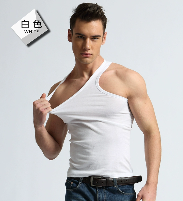 Của nam giới vest cotton Slim-loại thể thao chặt chẽ thể dục stretch đáy áo thoáng khí rào cản mùa hè thanh niên triều vest trung niên