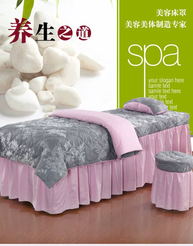 Vẻ đẹp mới bốn mảnh twill quilted quilted quilt cover bed spa massage giường giường tùy chỉnh