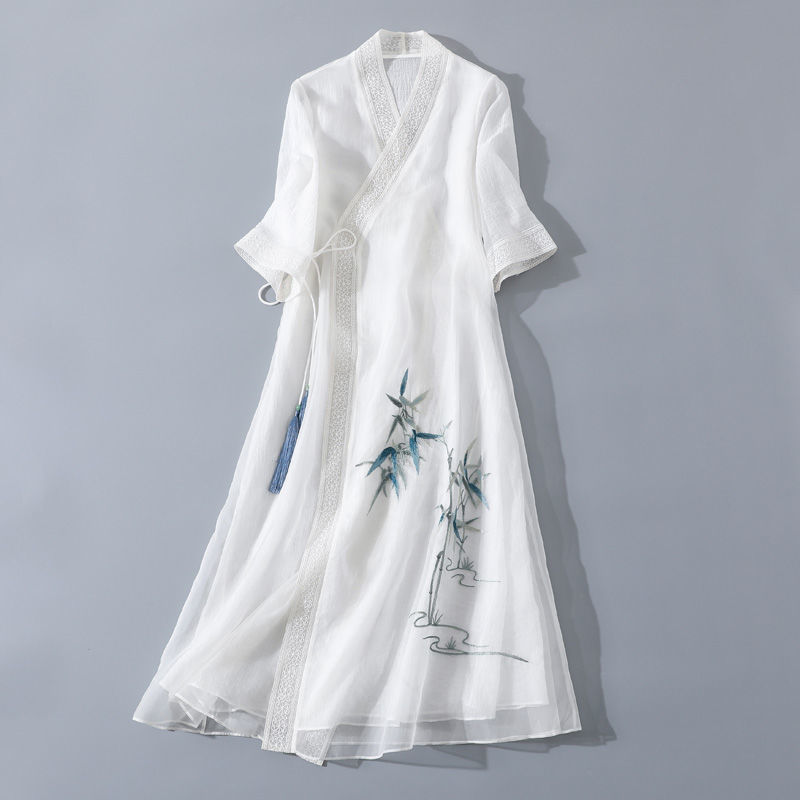 Spring retro ethnic Hanfu, dress, 2024 years, Chinese style