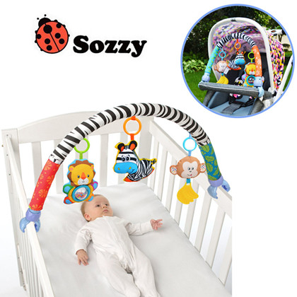 SOZZY Baby Stroller Pendant Baby Lathe Clip Rabbit Zebra Elephant Hung Bell Music Bed Clip Car Pendant Toy