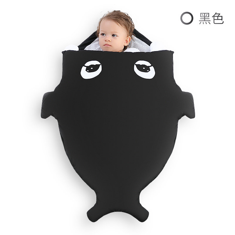 Stroller sleeping bag anti-kick quilt cartoon cute baby stroller warm foot cover shark sleeping bag plus velvet hug quilt