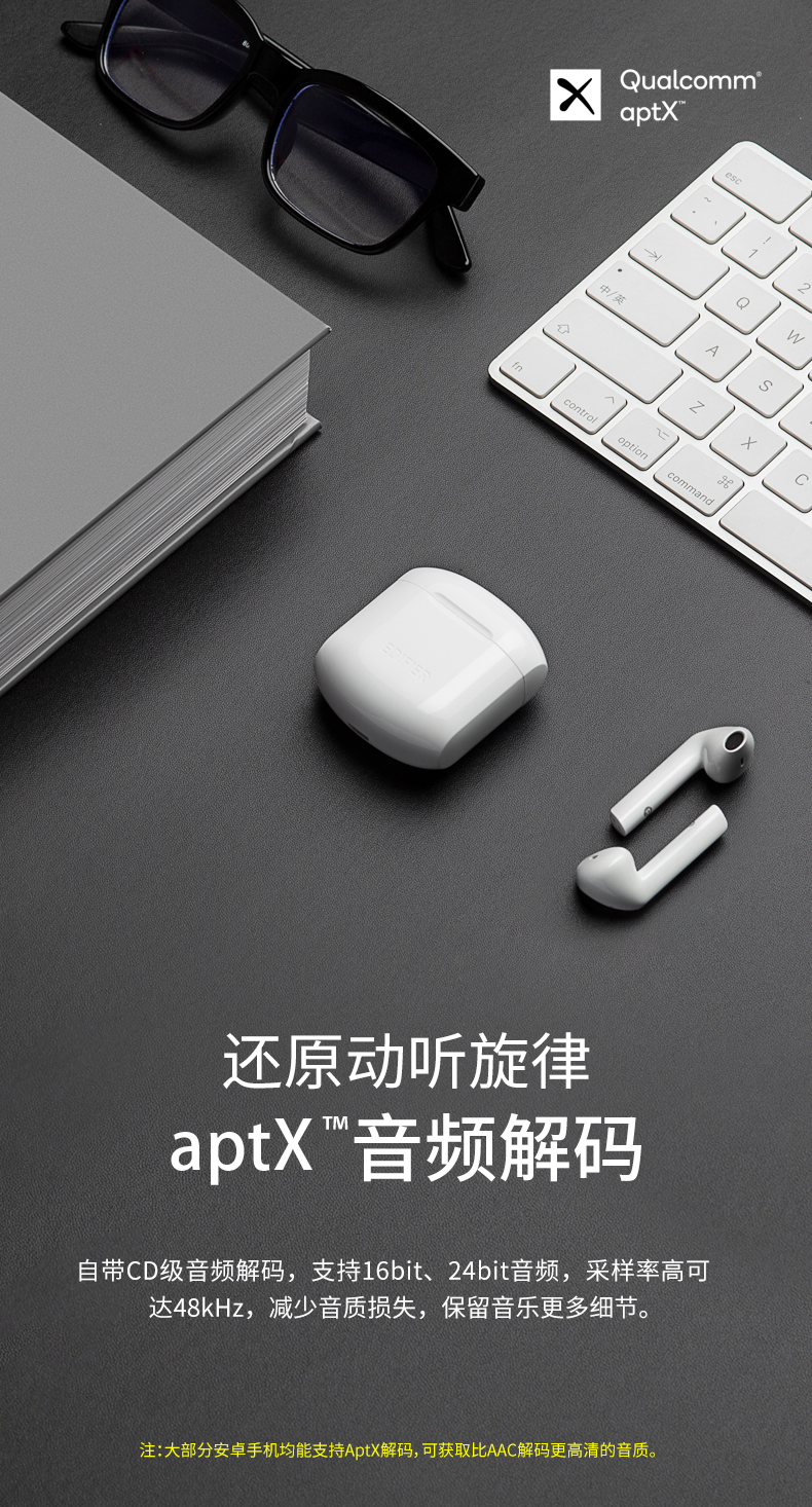 漫步者 Lollipods 半入耳无线蓝牙耳机 aptX解码 13mm大动圈 图12