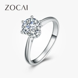 Zaki Bai 18k Golden Six Claw Diamond Ring Classic Baracing 30 очков 50 очков подлинное помолвка женских украшений