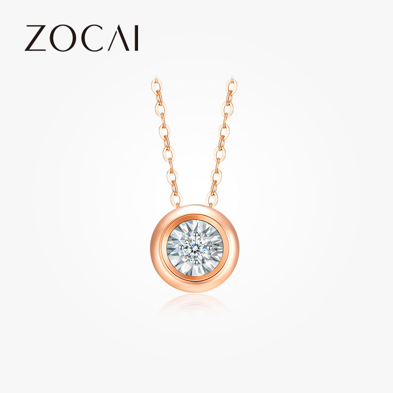 Zucai Point 18k Diamond necklace - single - diamond bubble crack - chain crane jewelry