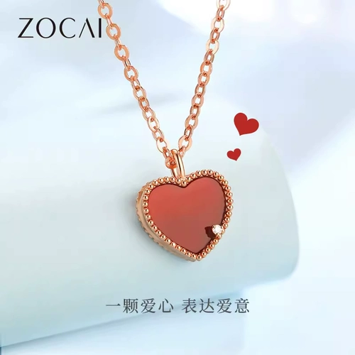 Ожерелье, бриллиантовая подвеска, цепочка до ключиц, золото 750 пробы, легкий роскошный стиль, четырехлистный клевер, изысканный стиль