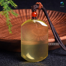 Tiger year natural yellow crystal Ping An unnameplate pendant original stone sculpted lenght and necklace pendant lovers national wind