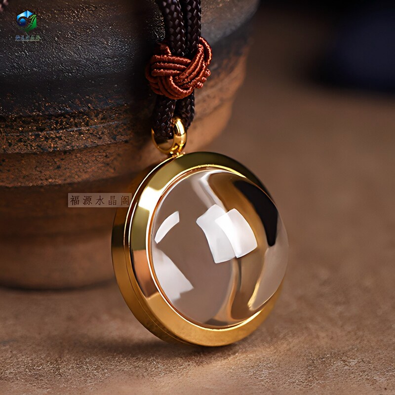Natural White Crystal Sphere Gawu Box Pendant Large Space Waterproof Transparent Shurangama Mantra Relic Bottle Hollow Box Hanging Ornament Natural White Crystal Sphere Gawu Box Pendant Large Space Waterproof Transparent Shurangama Mantra Relic Bottle Hollow Box Hanging Ornament