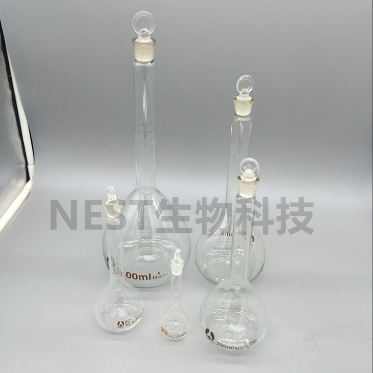 透明 棕色 具塞 容量瓶 5/10/25/50/100/250/500/1000/2000ml