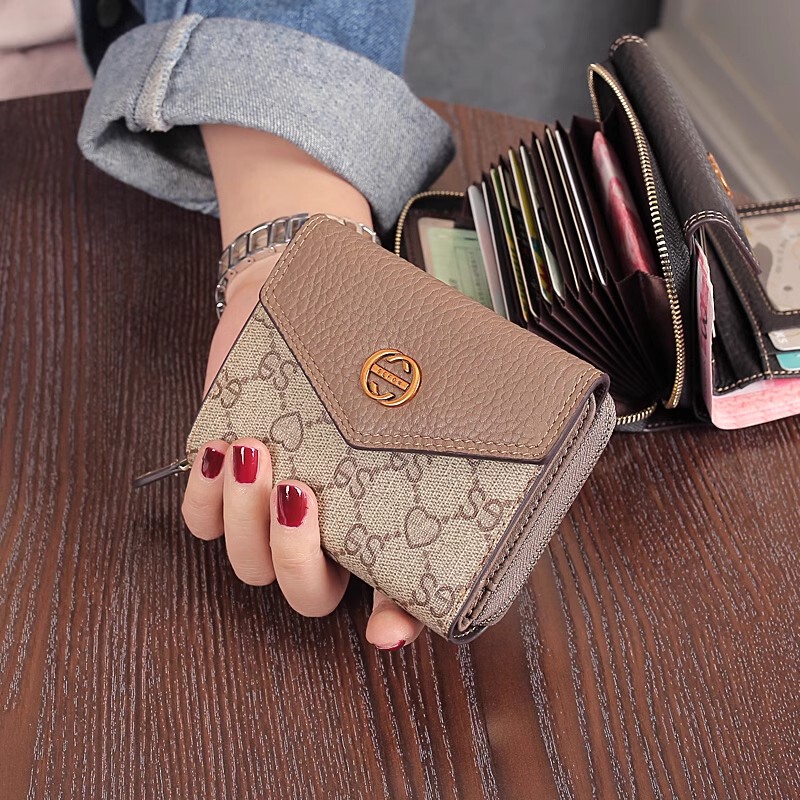 Christykathy Women's Wallet New Short Style Genuine Leather Wallet Cowhide Wallet with Multiple Card Slots Integrated Accordion Card Holder