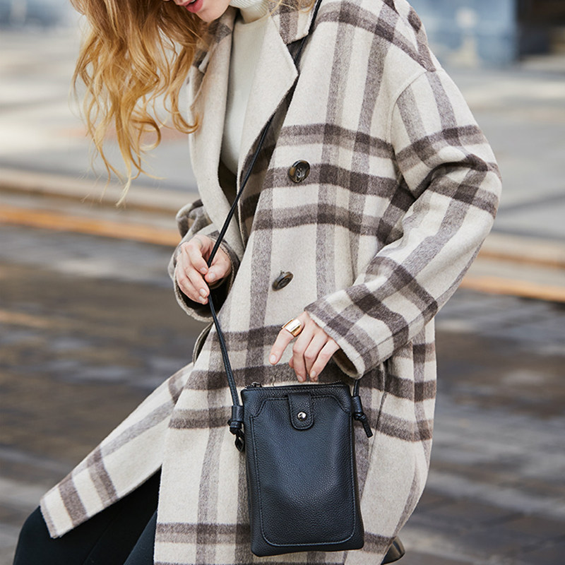 ChristyKathy female bag wallet mobile phone bag 2021 new genuine leather fashion mini single shoulder inclined cross packet female