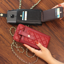 ChristyKathy womens bag mobile phone bag Sheepskin Lingge crossbody bag Leather chain multi-function one-piece coin purse