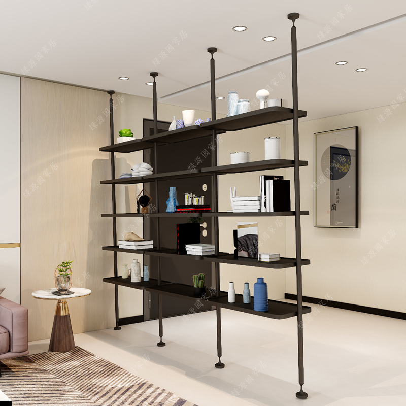 Italian Style Creative Storage Rack Floor-Standing Minimalist Office Display Rack Metal Shoe Rack Glass Partition Bookshelf