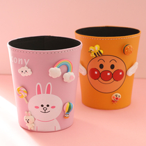 Pucartoon mini trash can desktop cute storage bucket student dormitory stationery storage bedside small paper basket car
