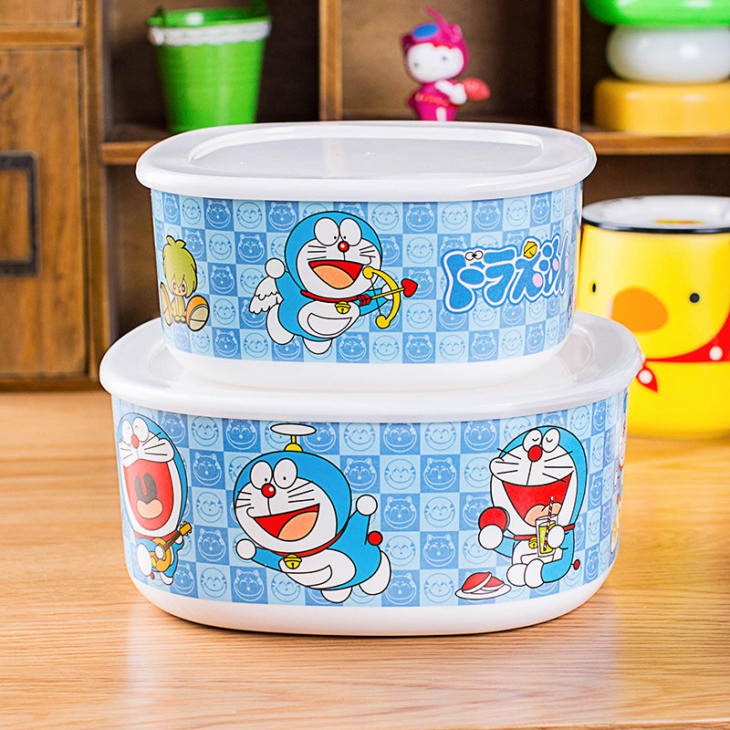 Korean version of the cartoon melamine refrigerator storage with lid fruit preservation box instant noodles sealed bowl jar lunch box