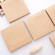 Korean simple kraft paper horizontal line sticky book small book can be torn message post