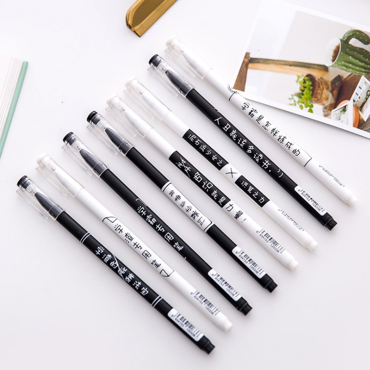 Korea Cute Creative Text Personality Black Water-based Pen 0 5mm 5mm Middle School Bully High School Students With Writing Pen