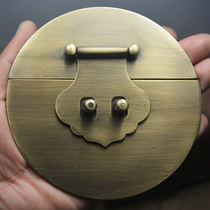Chinese style imitation old lock buckle buckle box buckle 12cm thick camphor wooden box smooth copper lock old-fashioned box lock button button