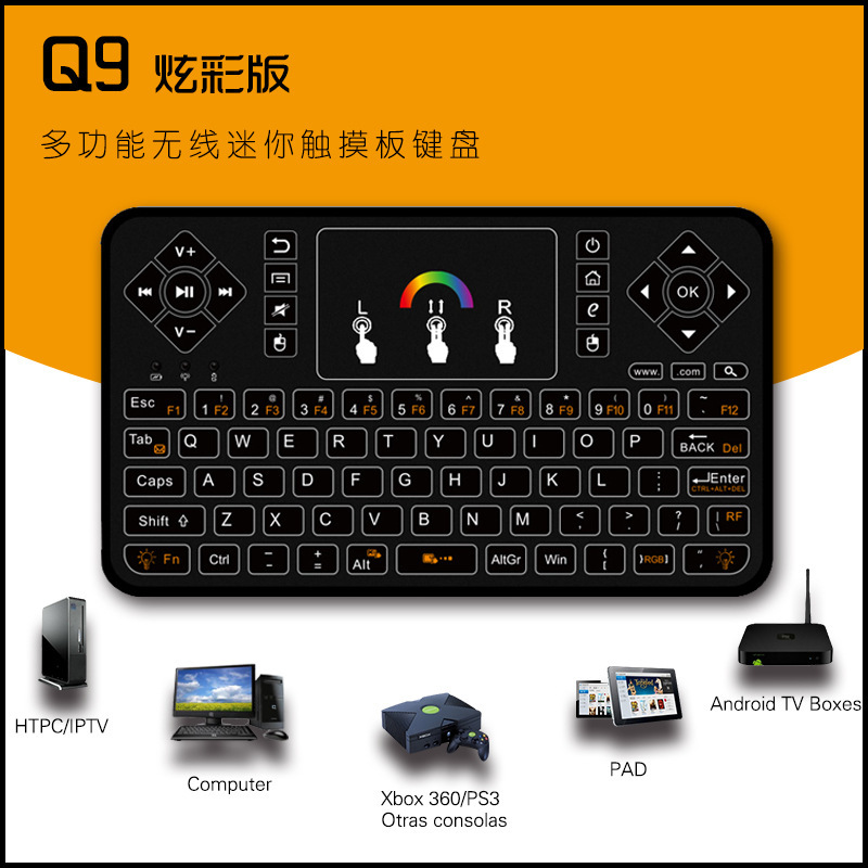 2.4g Wireless Bluetooth Keypad with Backlight, Mini Touchpad, Handheld Micro Keypad, Air Mouse