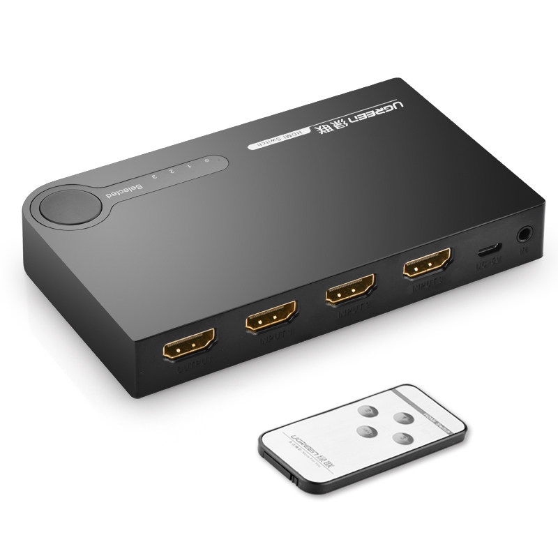 Green United hdmi switcher 3 in 1 out 1 4 remote control switching HD hdmi dispenser three-in-out audio