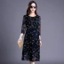 Ellen In Dress 2021 Mùa thu Thời trang mới của Châu Âu và Mỹ dành cho nữ giới mỏng 9 tay áo cổ tròn Váy chữ A - A-Line Váy