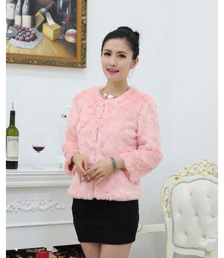 Thu đông 2017 mới Slim giả lông thỏ lông cỏ ngắn thời trang Hàn Quốc dành cho nữ dài phần đặc biệt áo khoác cổ lông nam