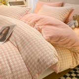 Комплект, демисезонный двусторонний пододеяльник, коралловая простыня, 4 предмета, коллекция 2023, увеличенная толщина, 3 предмета