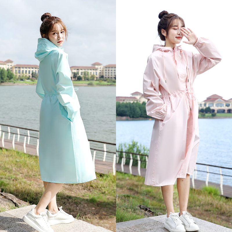 Lightweight Raincoat 2024 Adult Outerwear for Women, Full-Body Rain Poncho for Cycling, Cute, Breathable, Storm-Proof, Long Style