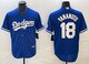 Los Angeles Dodgers Yushin Yamamoto dodgers ເຄື່ອງແບບເບດບານເບີ 18 YAMAMOTO ເກມເຄື່ອງແບບຜູ້ຊາຍ embroidery