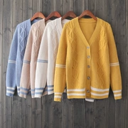 HG54 phiên bản Hàn Quốc của áo len cashmere lõi xoắn lỏng lẻo nữ mùa thu 2018 mới đan áo len dày đan
